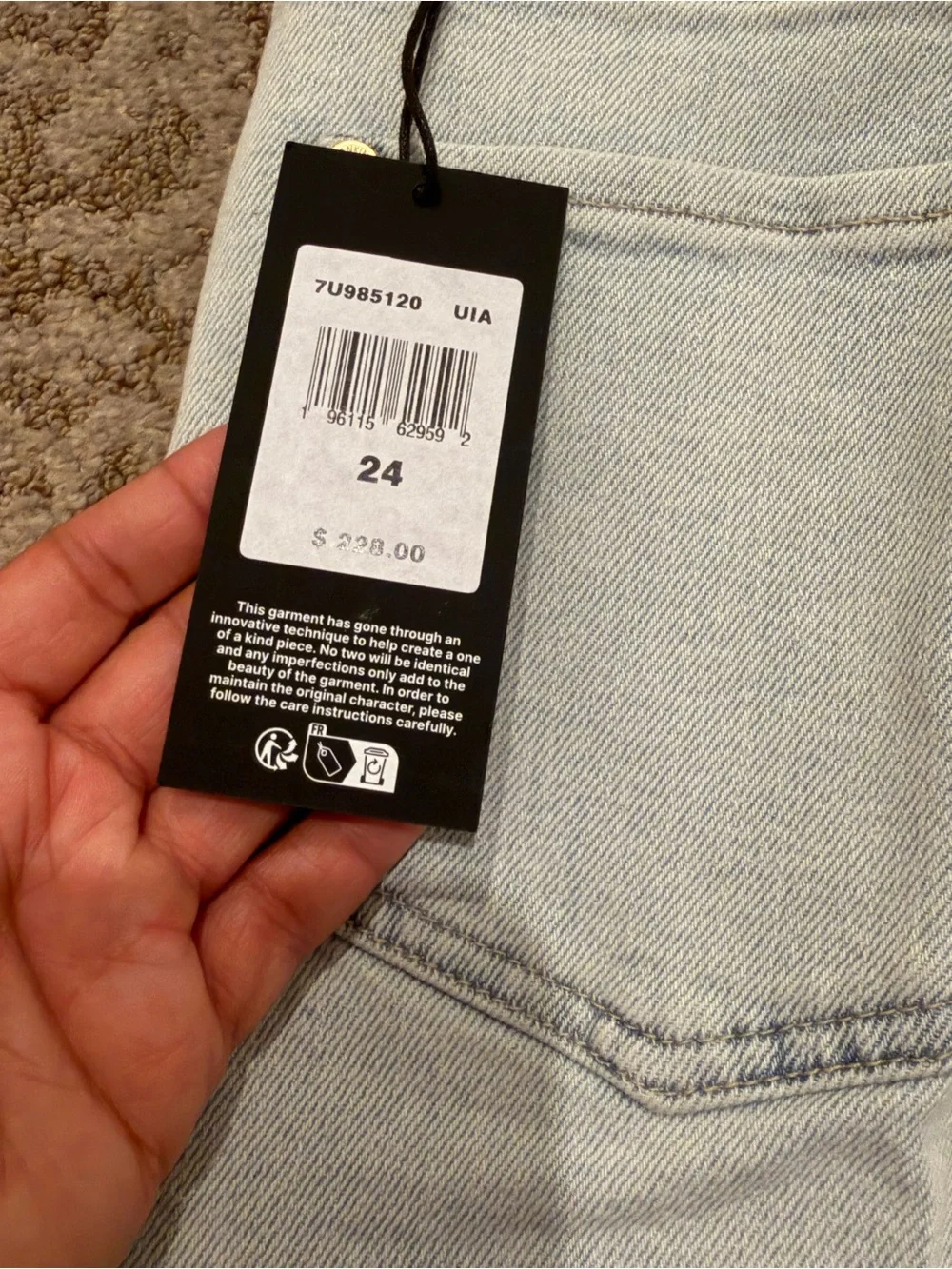 7 For All Mankind Ultra High Rise Cropped Joe in Maui SIZE 24/25 NWT!